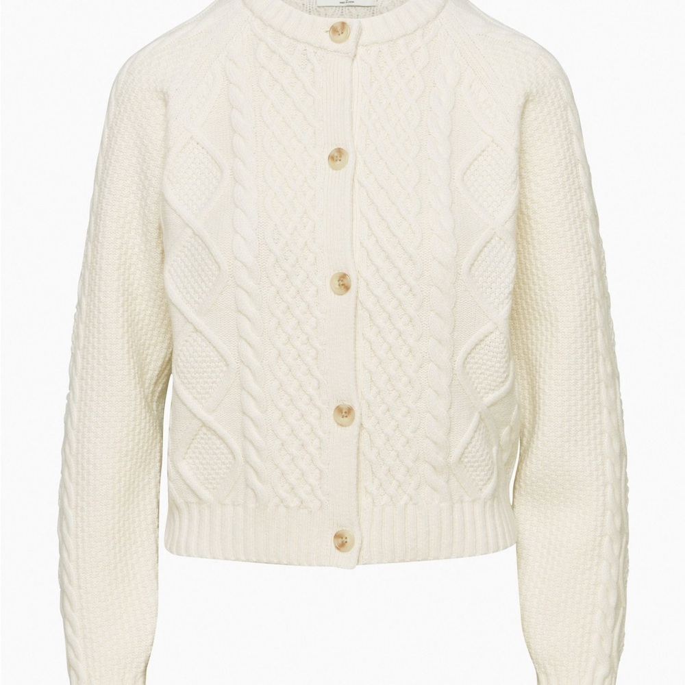 Sunday Best Whisper White Dwell Cable Knit Cardigan